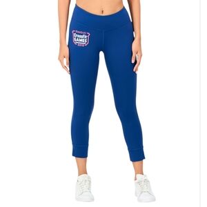 Reebok Crossfit Women's Blue Crossfit Games 2018‎ Low Rise Crop Leggings Large